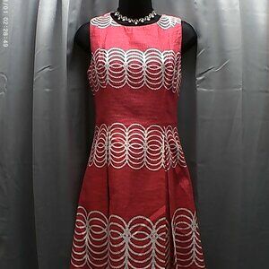 Just Taylor Pink & White Sleeveless Dress